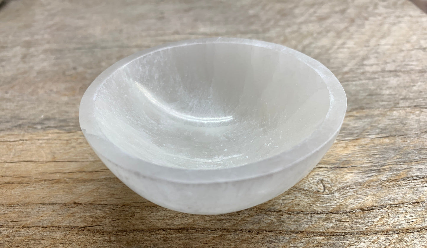 Selenite Round Bowl (Approx. 3”) S-0014