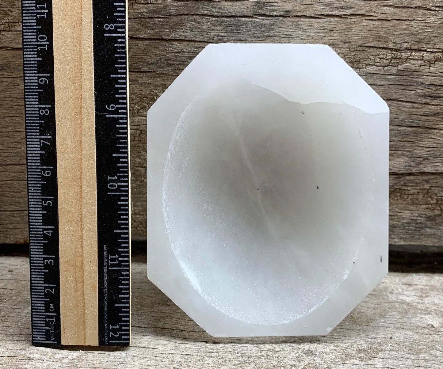 Selenite Oblong Octagon Bowl 4” S-0012