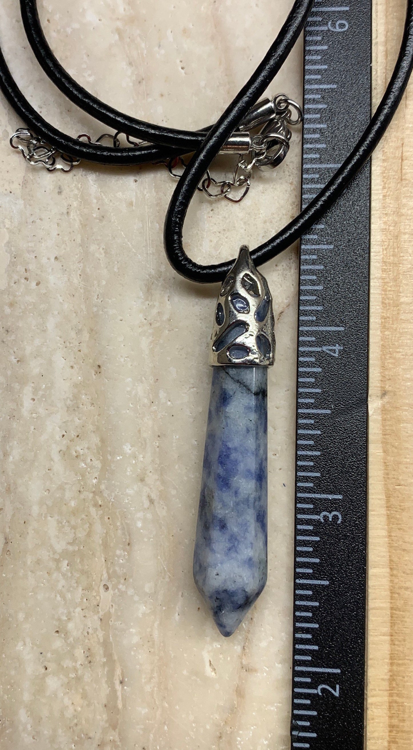 Sodalite Crystal Point Necklace NCK-2010