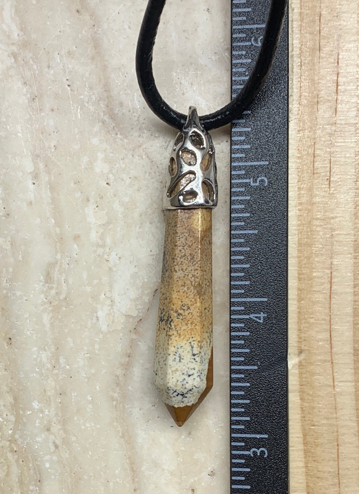 Picture Jasper Crystal Point Necklace NCK-2014