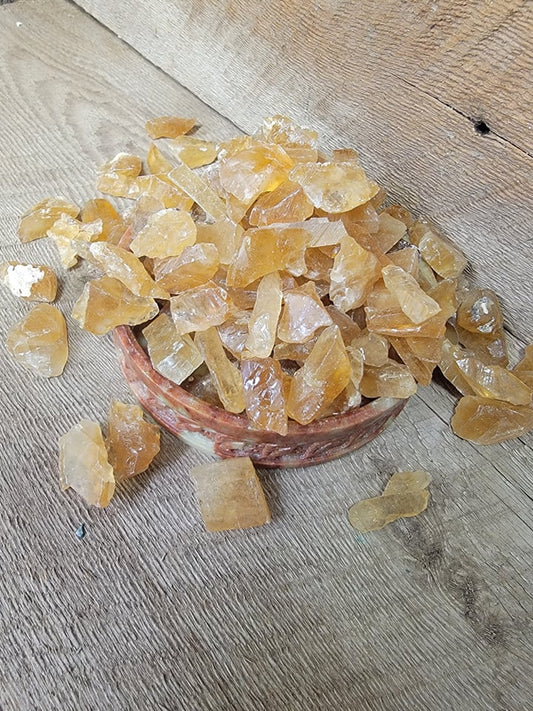 Honey Calcite, (7/8" - 1 1/8")  Raw Stone, Solar Plexus Chakra, Powerful Healing Stone 0126