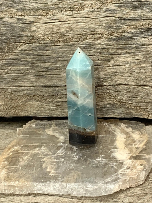 Amazonite Obelisk, Natural, Beautiful, (Approx. 3" - 4" long) One Crystal, Polished, Natural, for Home Decor, Grid 0898 Shop Wholesale Crystals