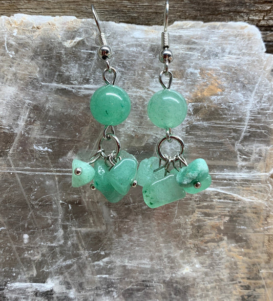 Green Aventurine Dangle Earrings EAR-0032