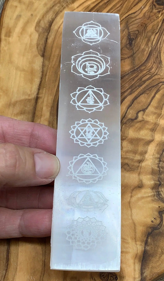 Selenite Chakra Etched Bar 6” S-0009 Shop Wholesale Crystals