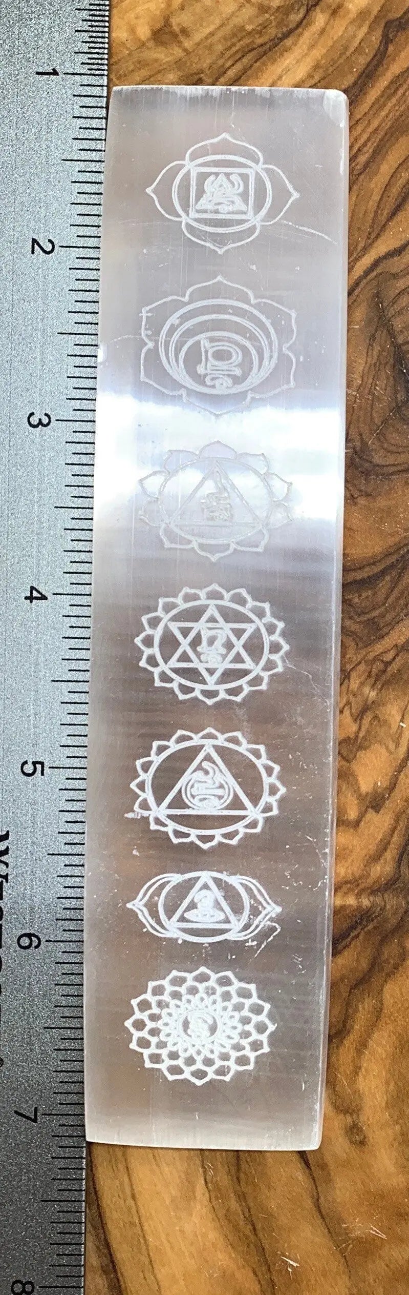 Selenite Chakra Etched Bar 6” S-0009 Shop Wholesale Crystals