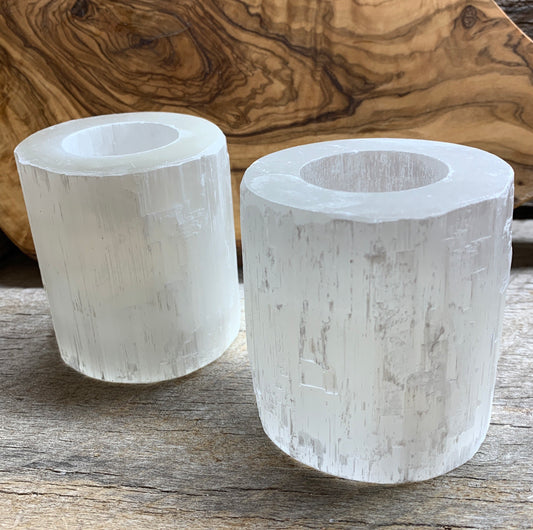 Selenite Candle Holder 3” S-0022