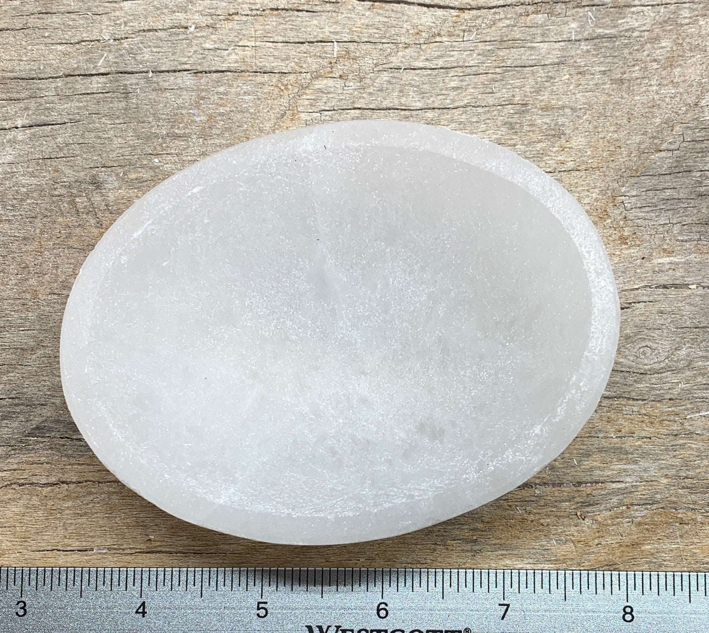 Oval Selenite Bowl 4” S-0017