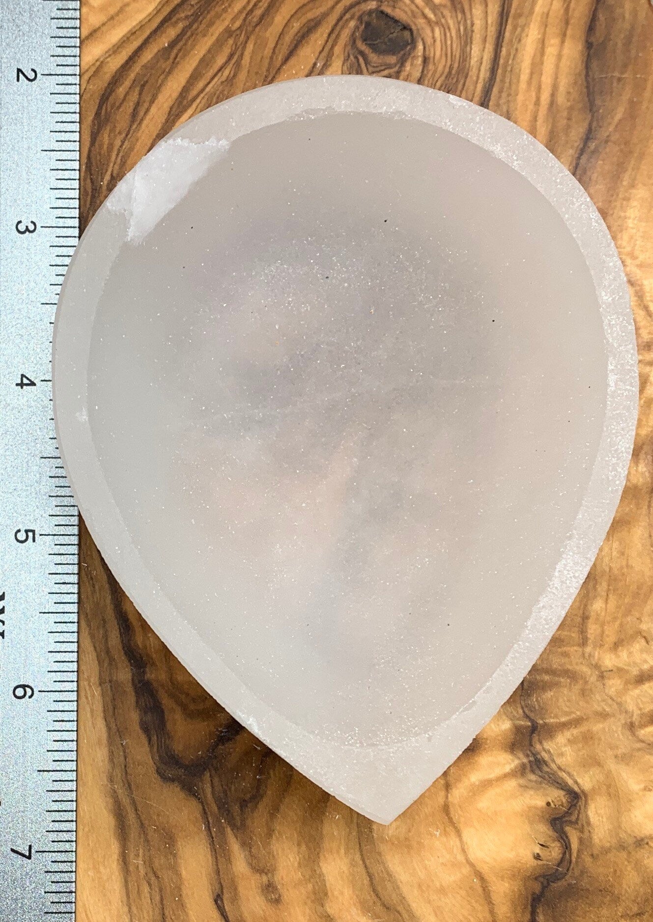 Selenite Tear Drop Bowl 4”  S-0013