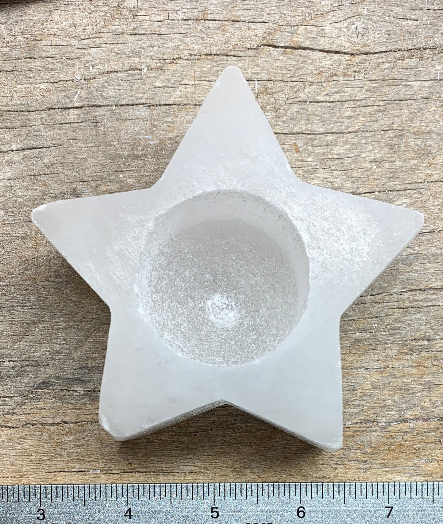 Selenite Star Tea Light Candle Holder 3 1/2” S-0019