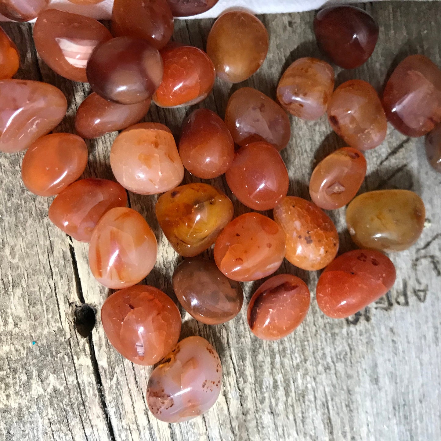 Carnelian Agate Tumbled Polished (Approx. 5/8" - 3/4") Polished Stone for Crystal Grid, Wire Wrapping or Craft Supply BIN-1333