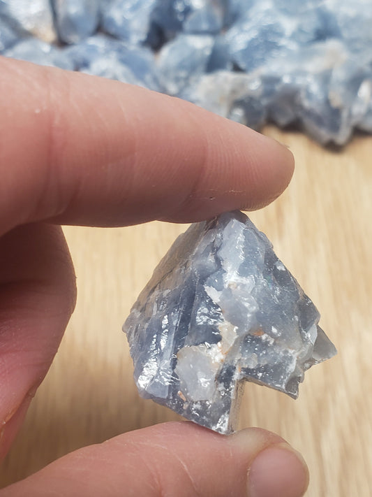 Blue Calcite, One stone (Approx 1 "x 1 1/4" ), Rough, Healing Crystal, Energy Cleanser, Throat Chakra 1316