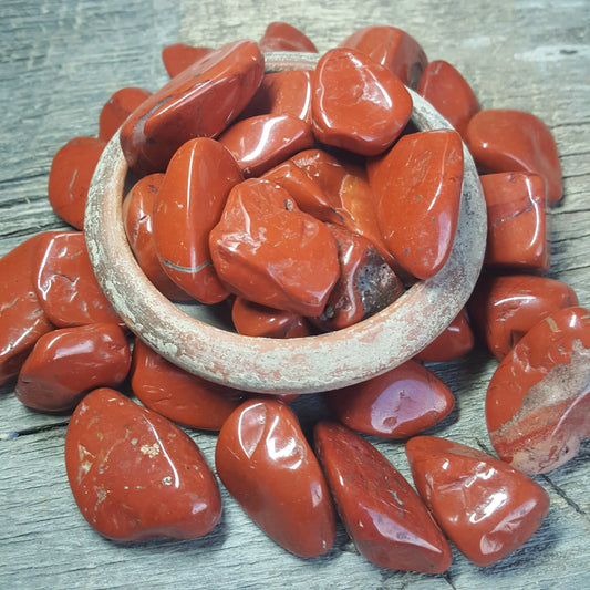 Red Jasper, Polished Tumbled Stone (Approx 3/4" - 1 1/2"), for Wire Wrapping or Crystal Grid Supply 0631 Shop Wholesale Crystals