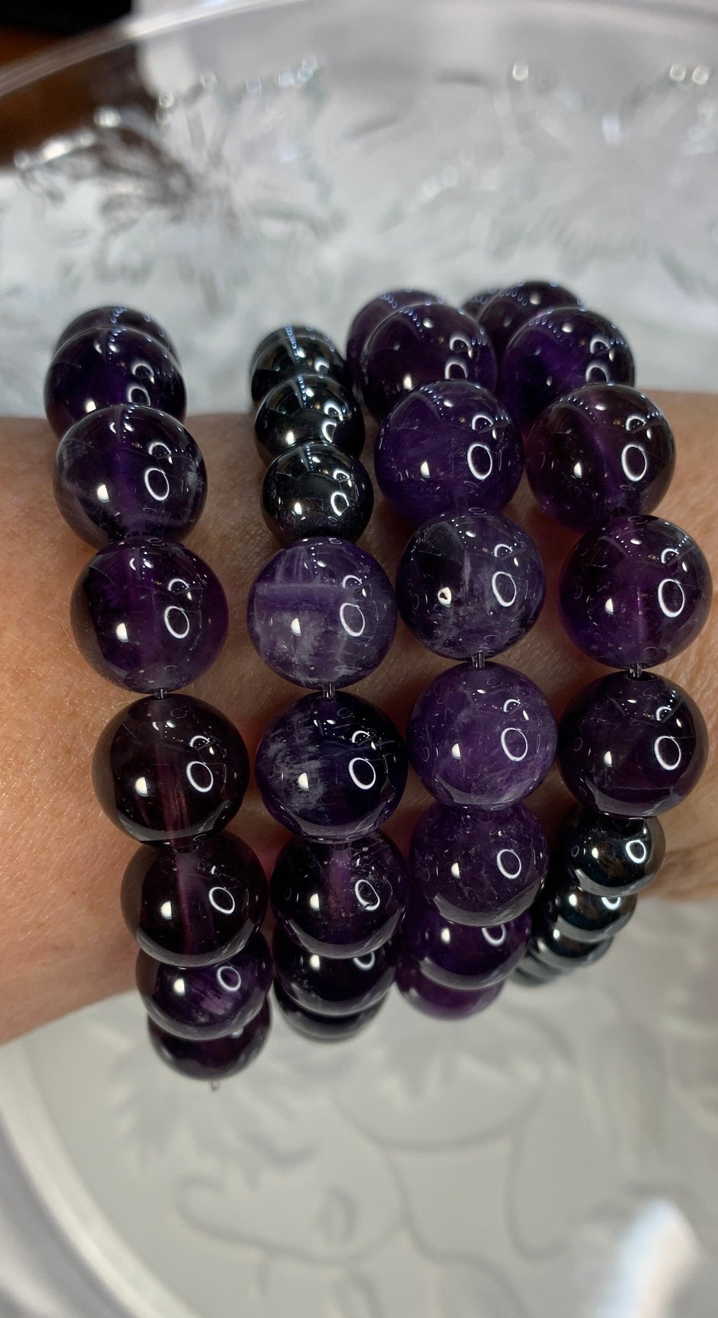 Amethyst Hematite Bracelet 1104