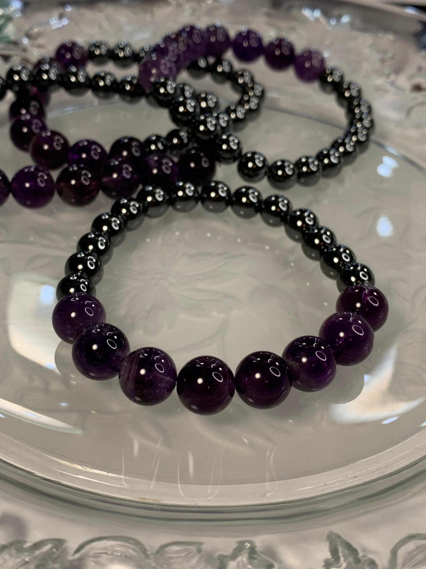 Amethyst Hematite Bracelet 1104