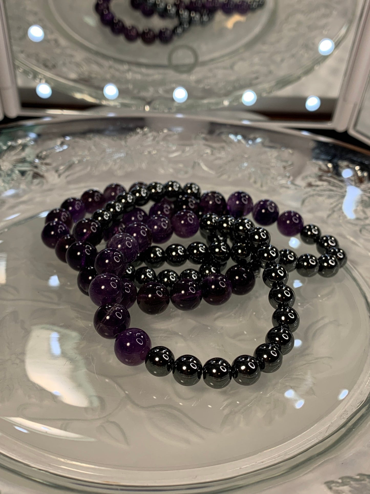 Amethyst Hematite Bracelet 1104