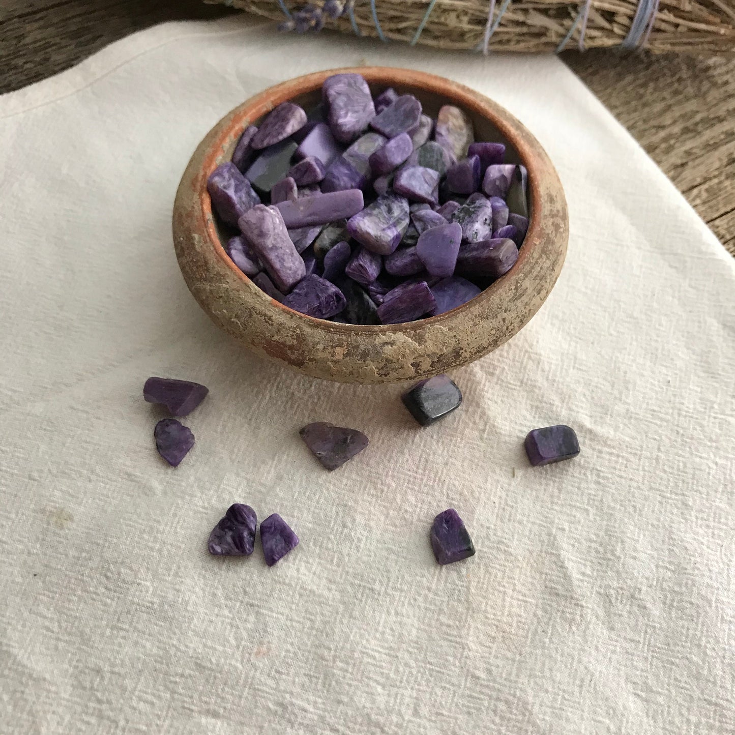 Tumbled Charoite (Approx. 1/2" - 3/4") Purple Polished Stone for Crystal Grid, Wire Wrapping or Craft Supply 1543