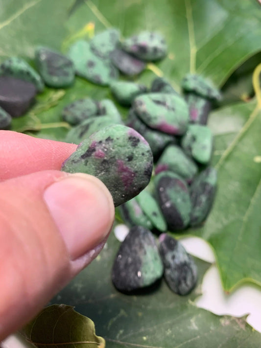 Ruby In Zoisite Tumble Stone, Matt Finish (Approx. 5/8" - 1") BIN-1277 Shop Wholesale Crystals