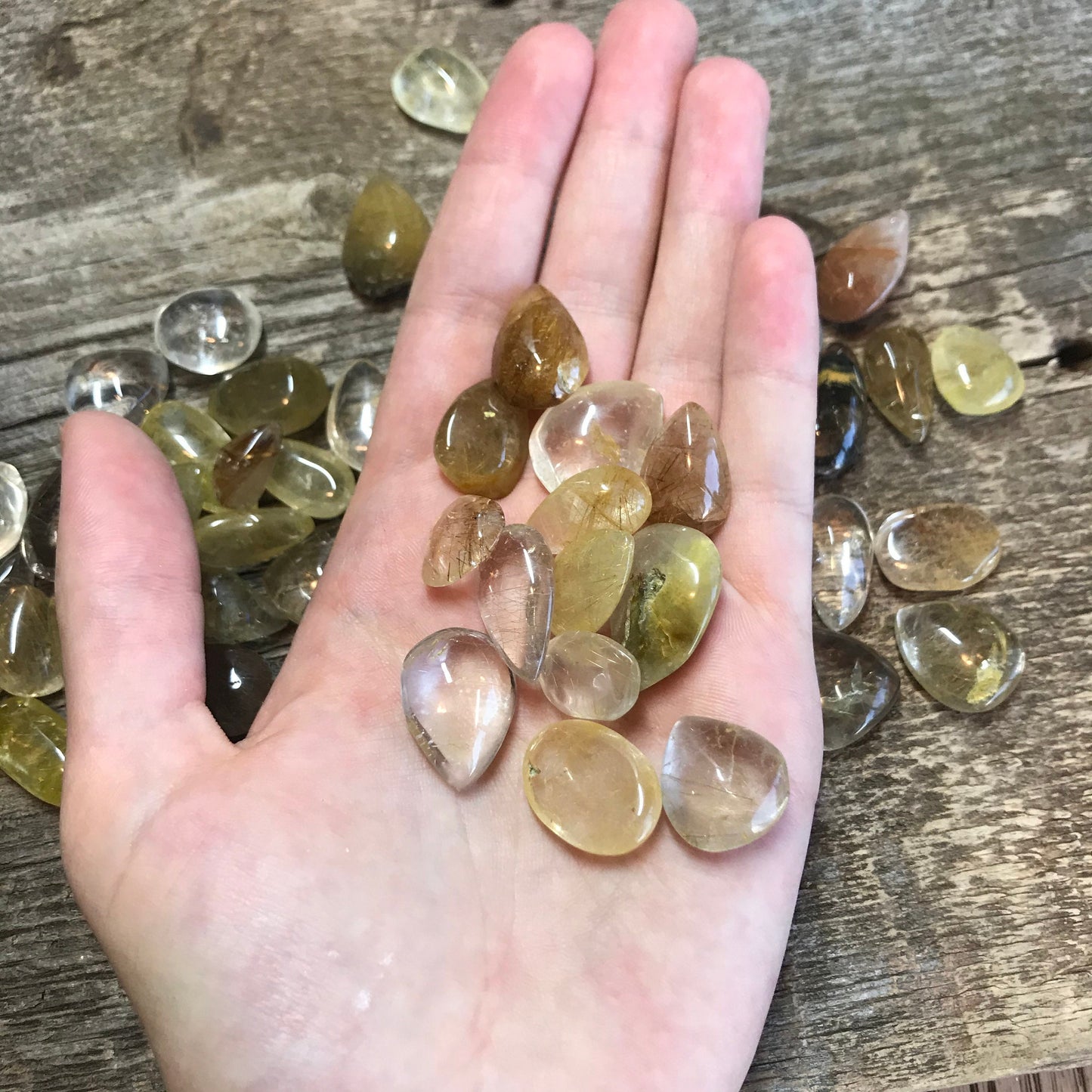 Golden Rutilated Quartz, Tumbled, Polished Rutile Quartz, One Stone (between 3/5"-1" long) for Wire Wrapping or Crystal Grid 0640