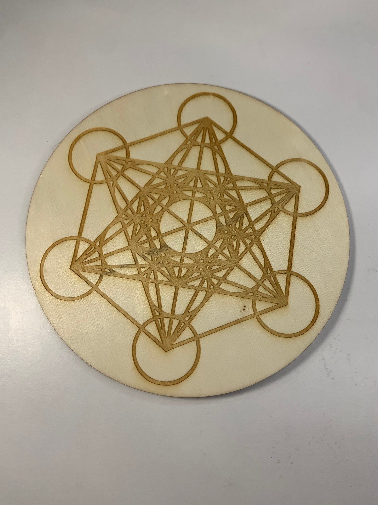 Metatrons Cube Etched Wooden Grid 6”, generational healing, crystal grid, intentional grid, family healing GRD-0006