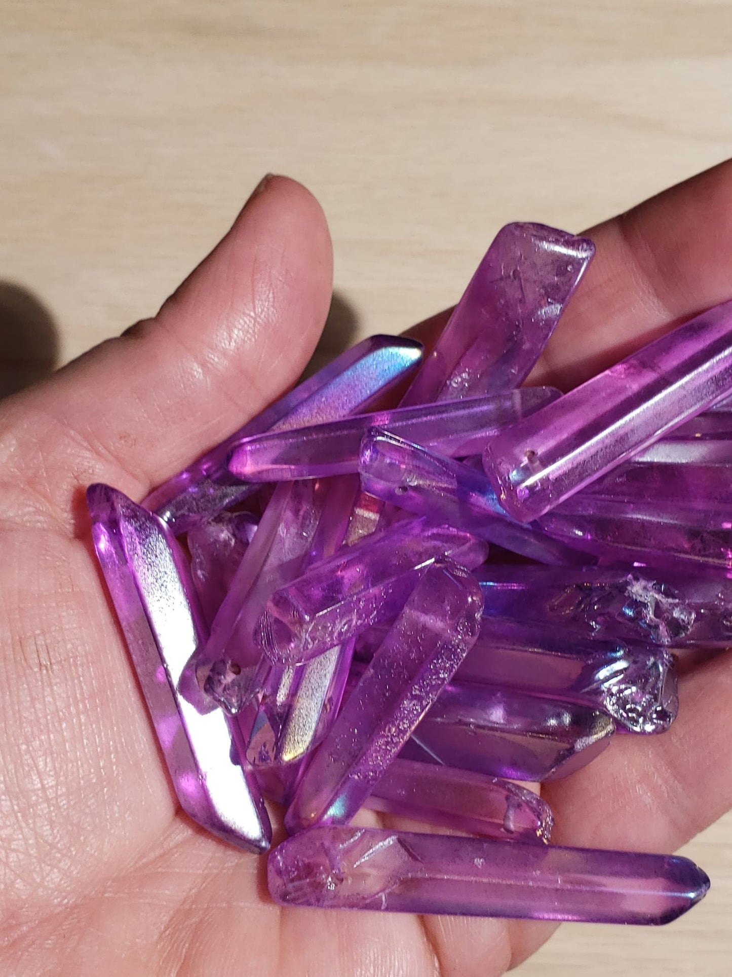 Purple Aura Quartz Point(Approx. 1 1/2" - 2 3/4") 1530 Wire Wrap & Grid Making Supply