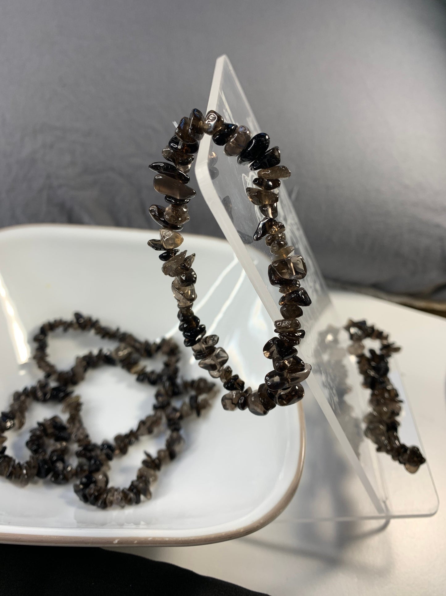 Smoky Quartz Chip Bracelet BRC-0024