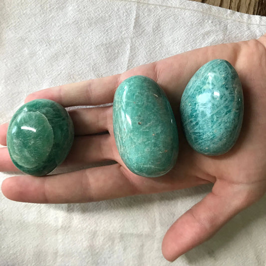 Amazonite Palm Stone, (Approx 1 3/4" - 2 1/4)" Healing Stone for Crystal Grid or Craft Supply 0267 Shop Wholesale Crystals