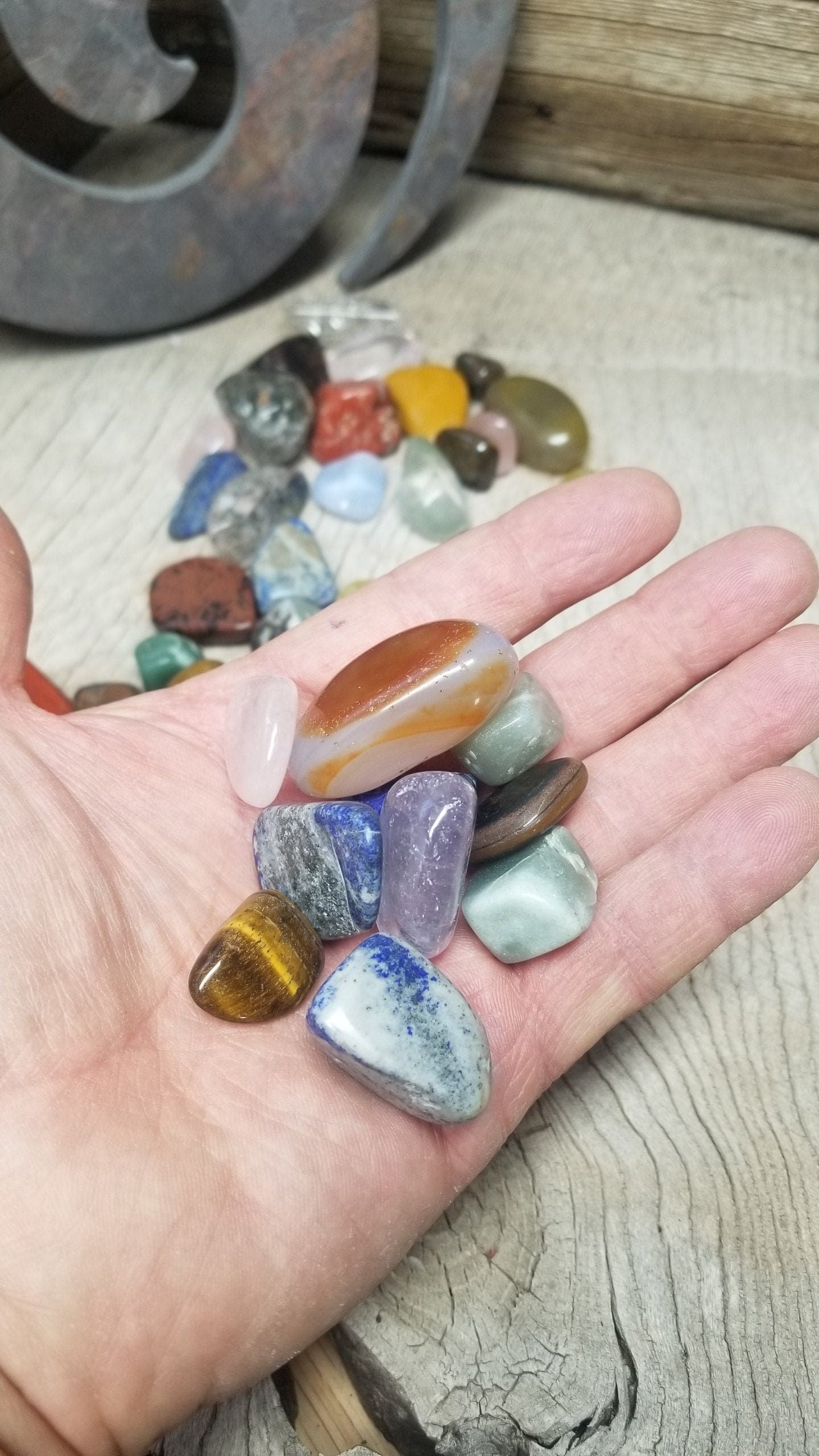 Surprise Stone from Assorted Mix of Polished Stones, One Stone (Approx 1 1/4" - 1 3/4" long) Wire Wrapping or Crystal Grid Supply BIN-1459