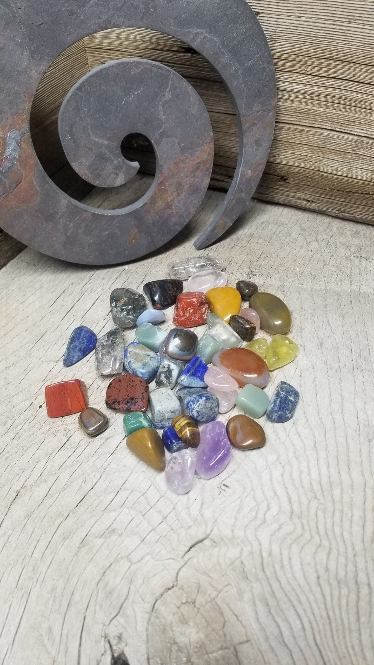 Surprise Stone from Assorted Mix of Polished Stones, One Stone (Approx 1 1/4" - 1 3/4" long) Wire Wrapping or Crystal Grid Supply BIN-1459