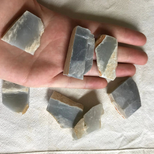 Raw Grey Moonstone, One Crystal (Approx 1 2/5"), Rough Stone, Supply for Crystal Grid or Crafts 0322 - Shop Wholesale Crystals