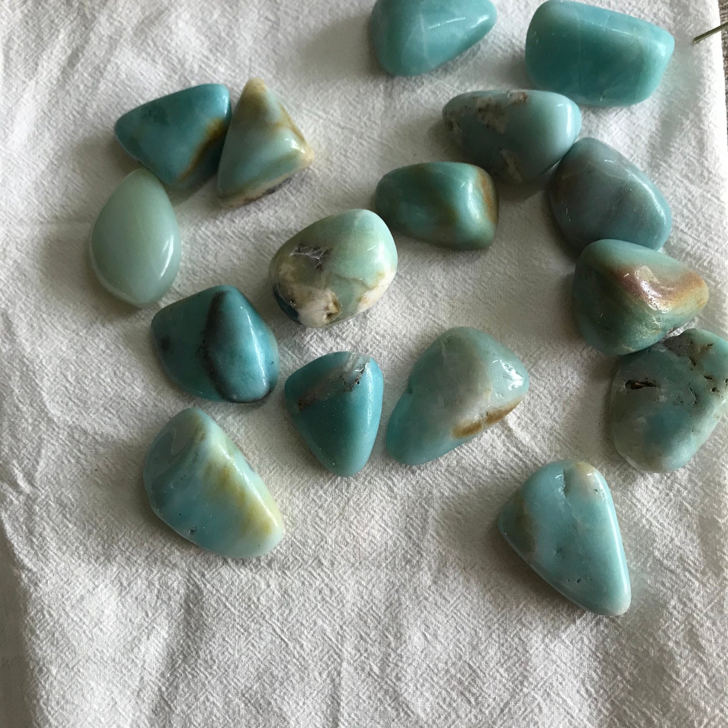 Tumbled Amazonite (Approx 1 1/2") Polished Stone for Crystal Grid, Wire Wrapping or Craft Supply 0715