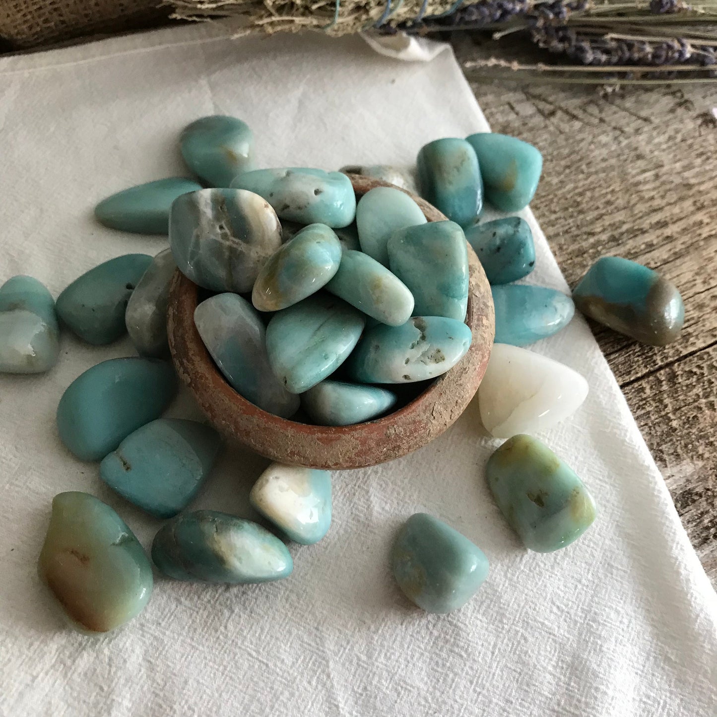 Tumbled Amazonite (Approx 1 1/2" - 1 3/4") Polished Stone for Crystal Grid, Wire Wrapping or Craft Supply BIN-1289