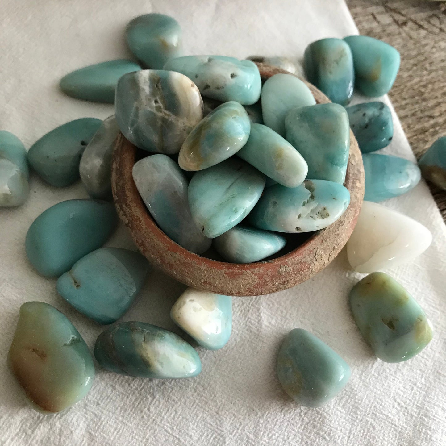 Tumbled Amazonite (Approx 1 1/2" - 1 3/4") Polished Stone for Crystal Grid, Wire Wrapping or Craft Supply BIN-1289