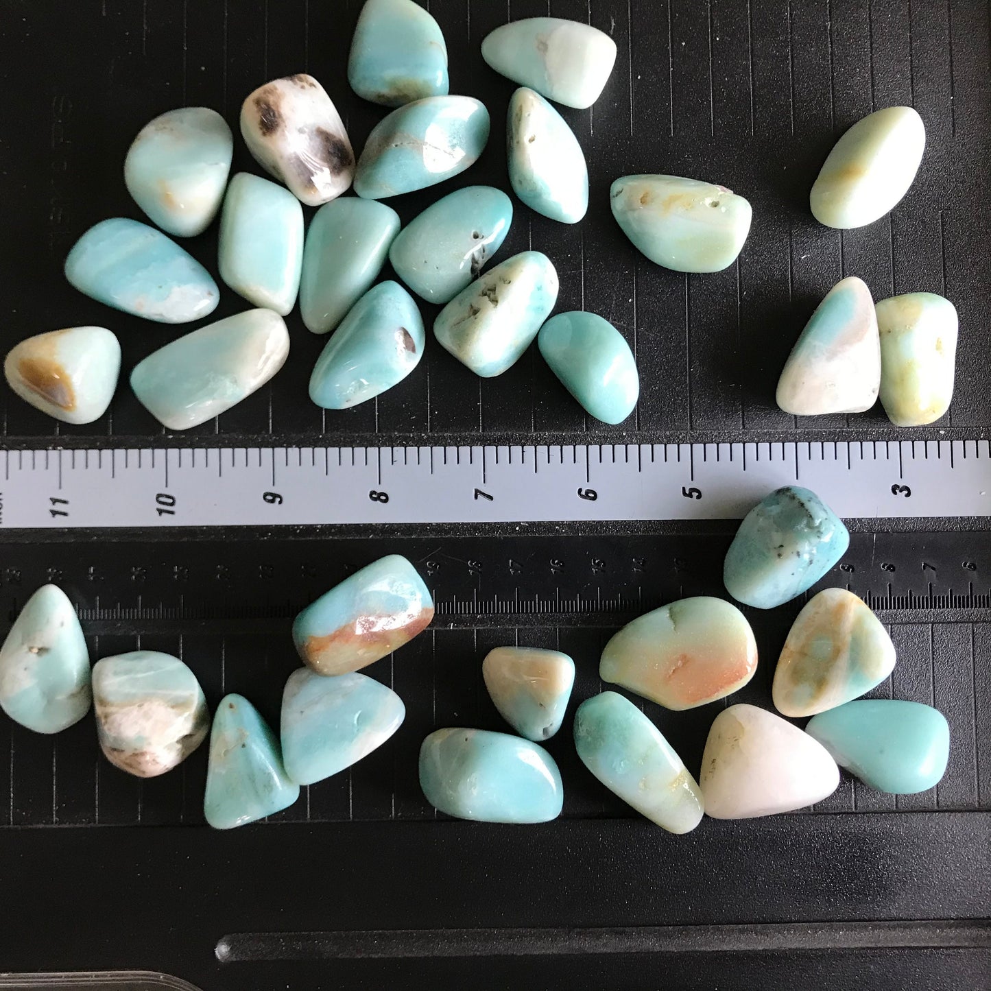 Tumbled Amazonite (Approx 1 1/2" - 1 3/4") Polished Stone for Crystal Grid, Wire Wrapping or Craft Supply BIN-1289