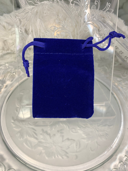 Blue Velvet drawstring Bag (Approx. 2" x 3") BAG-0008