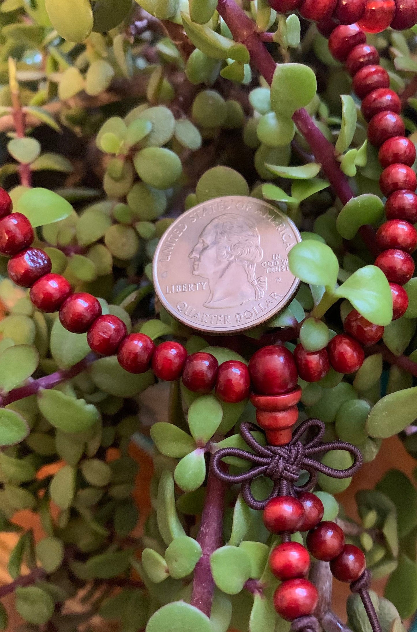 Red Wood Mala Necklace 1072