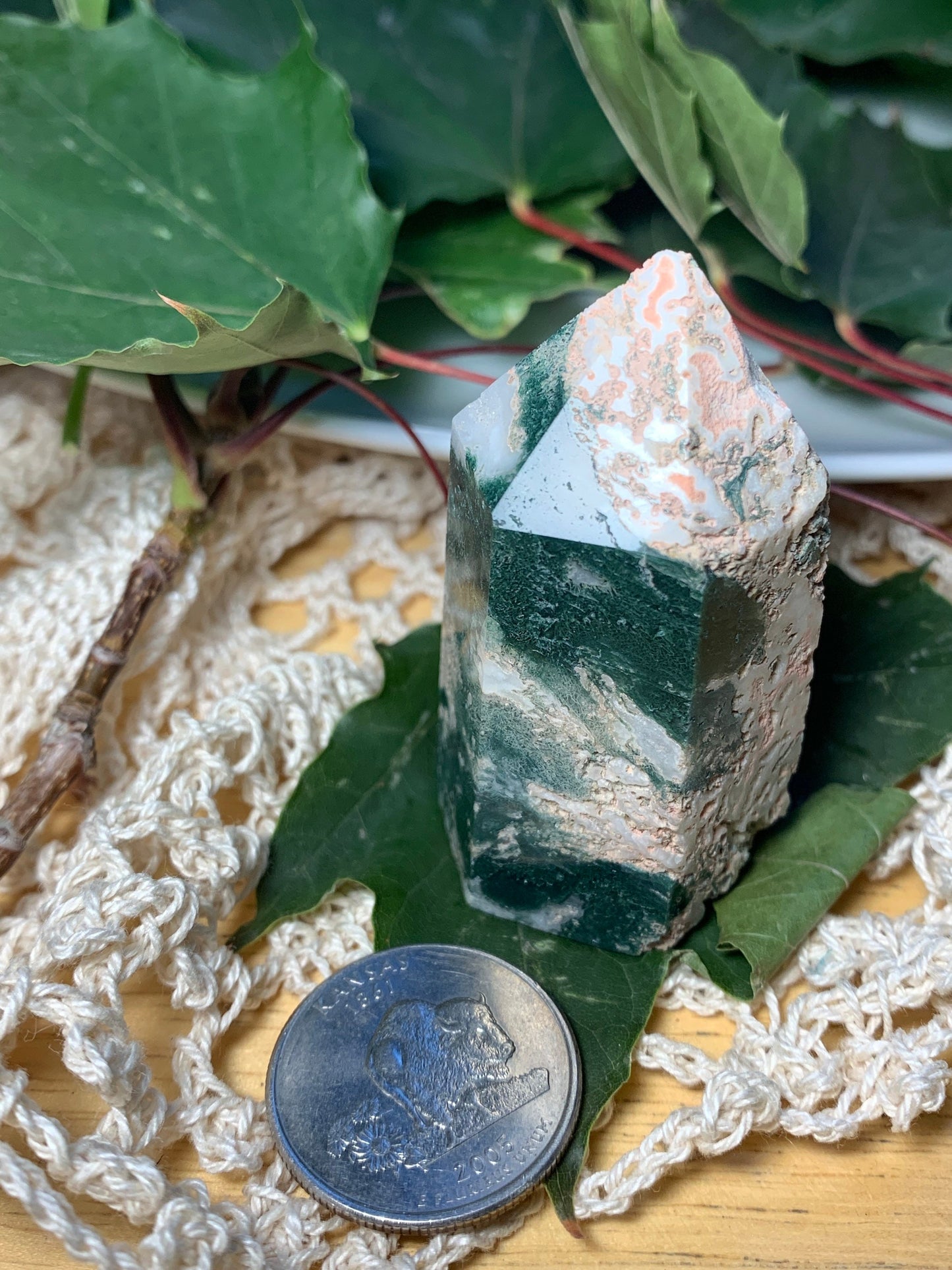 Tree Agate Obelisk, Polished (Approx. 2 1/4” - 3 3/4”) Polished Stone 0886