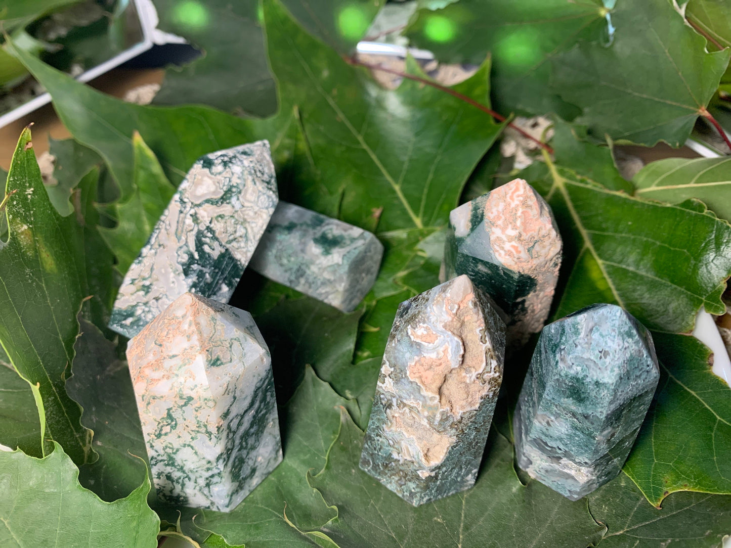 Tree Agate Obelisk, Polished (Approx. 2 1/4” - 3 3/4”) Polished Stone 0886