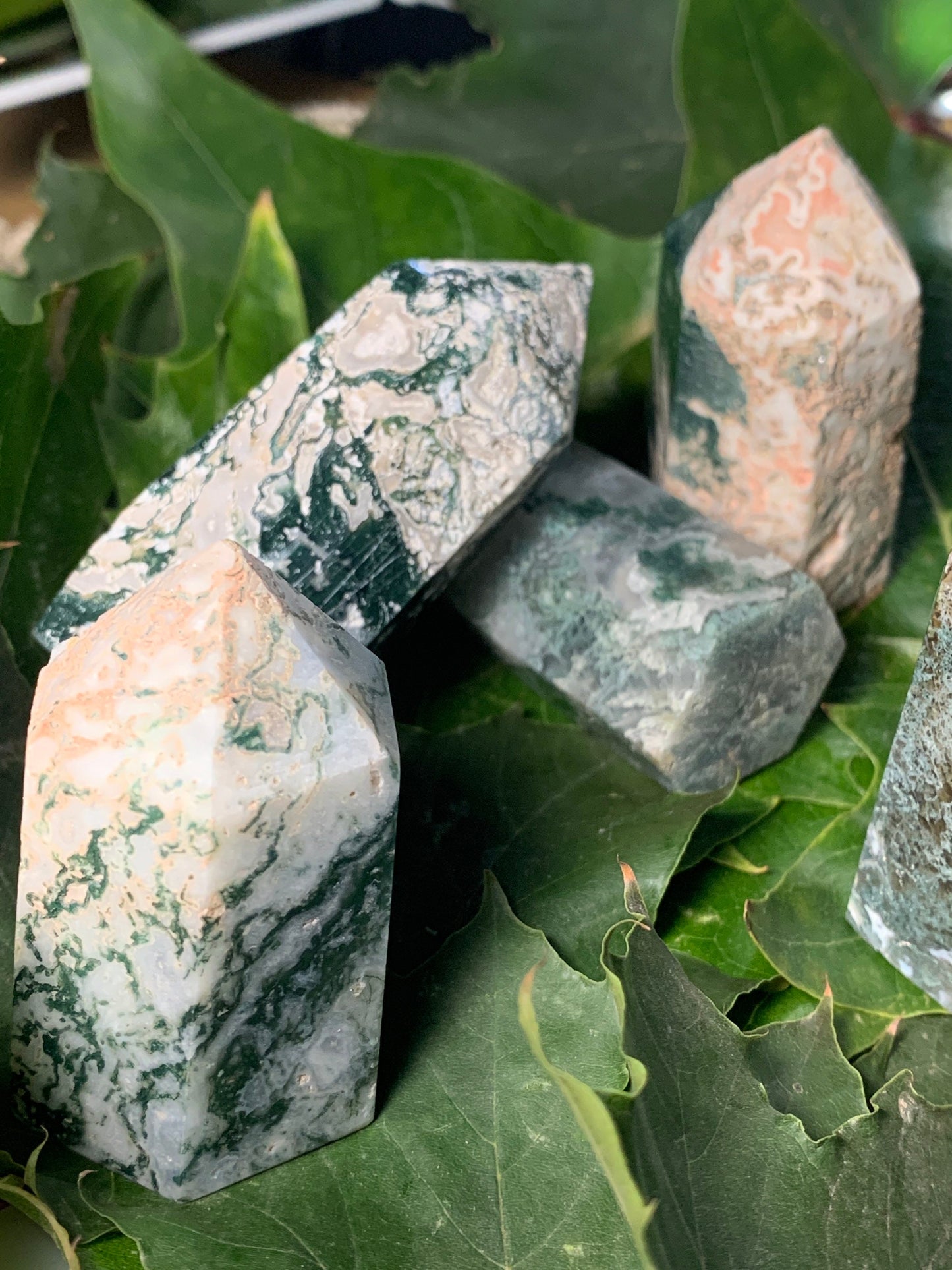 Tree Agate Obelisk, Polished (Approx. 2 1/4” - 3 3/4”) Polished Stone 0886