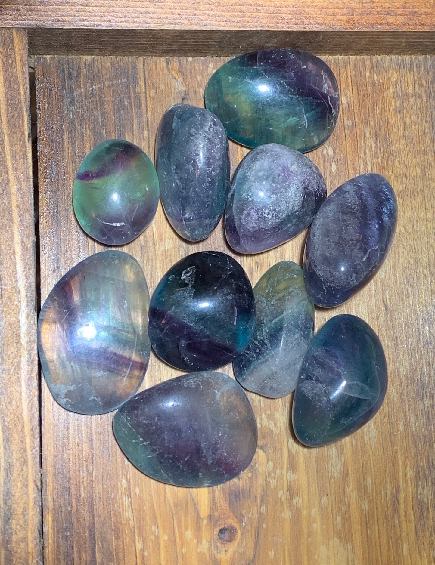 Fluorite Tumbled Stone (Approx. 1" - 1 3/4") (Green, Blue, Purple, Clear, Rainbow) Supports Healthy Brain Function, Crown Chakra BIN-1422