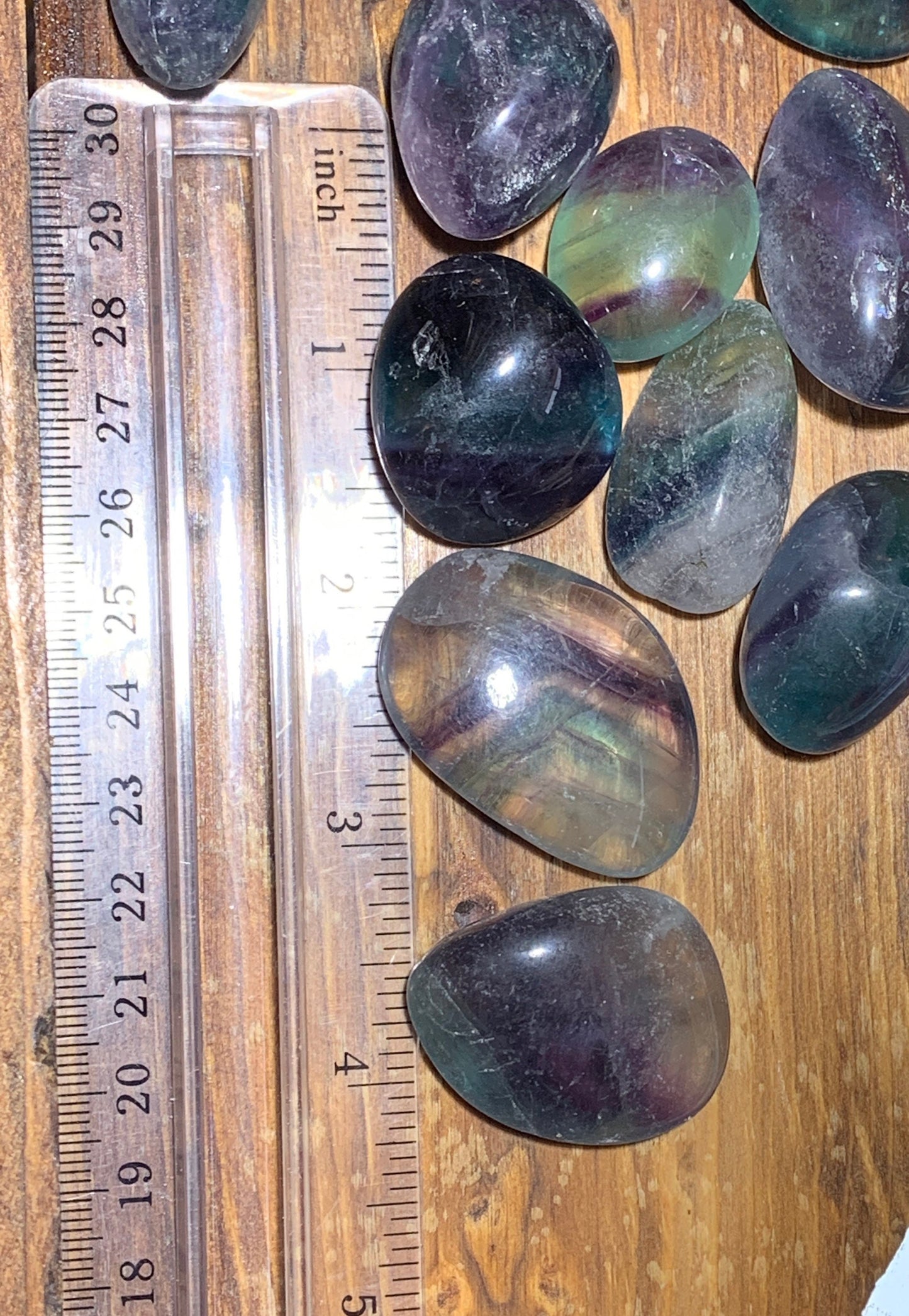 Fluorite Tumbled Stone (Approx. 1" - 1 3/4") (Green, Blue, Purple, Clear, Rainbow) Supports Healthy Brain Function, Crown Chakra BIN-1422