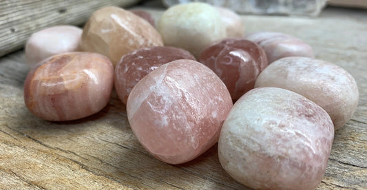 Rose Calcite Tumbled Stone 0657 Approx. 1 1/4”- 1 1/2” Shop Wholesale Crystals