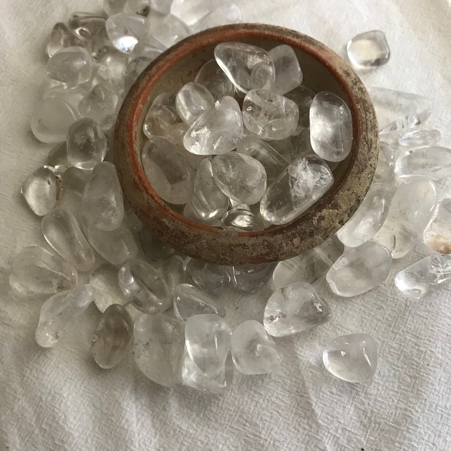 Clear Quartz, Polished Tumbled Stone (Approx 2/3") for Wire Wrapping or Crystal Grid Supply 0616