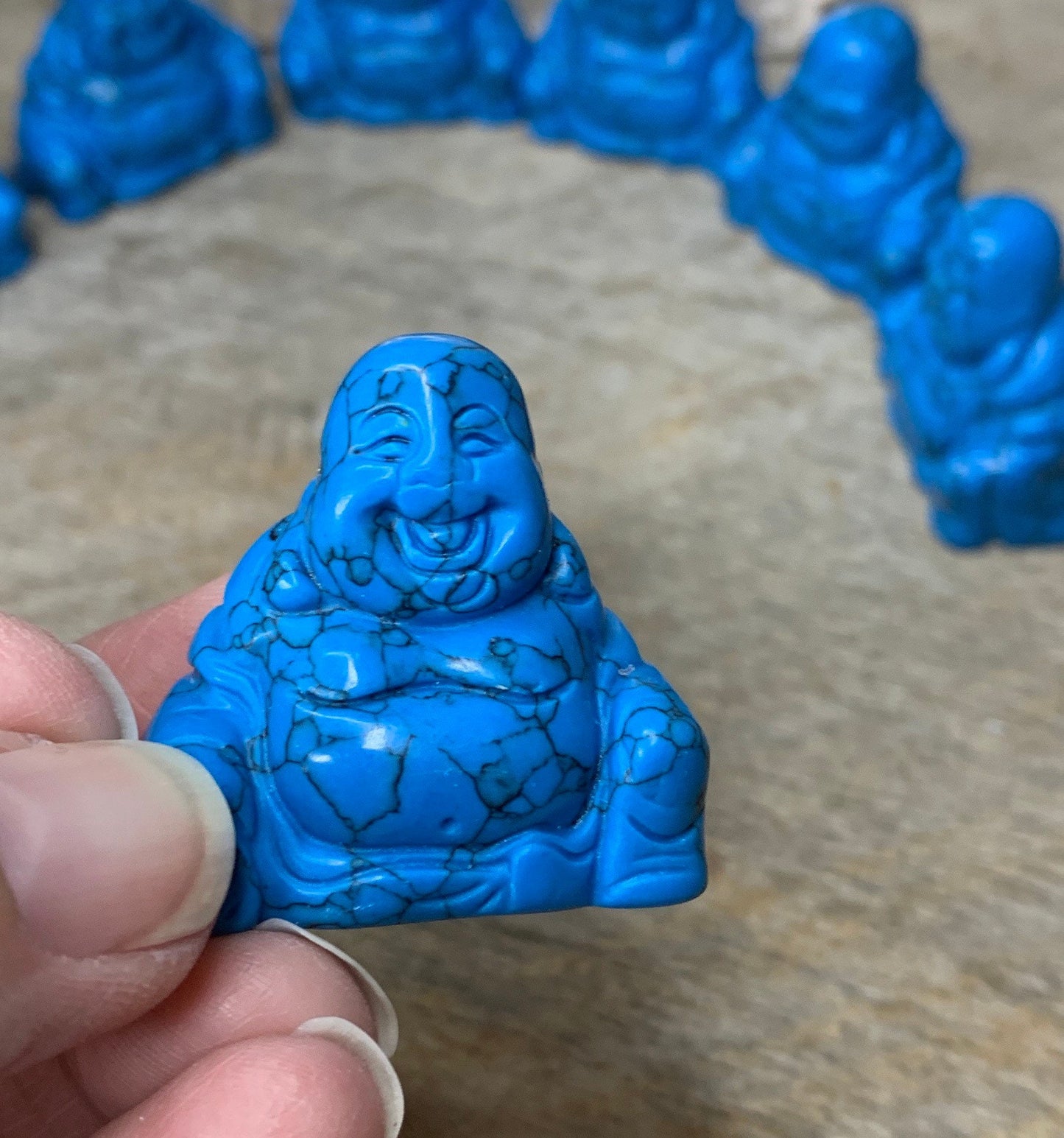 Blue Howlite Happy Buddha 0183