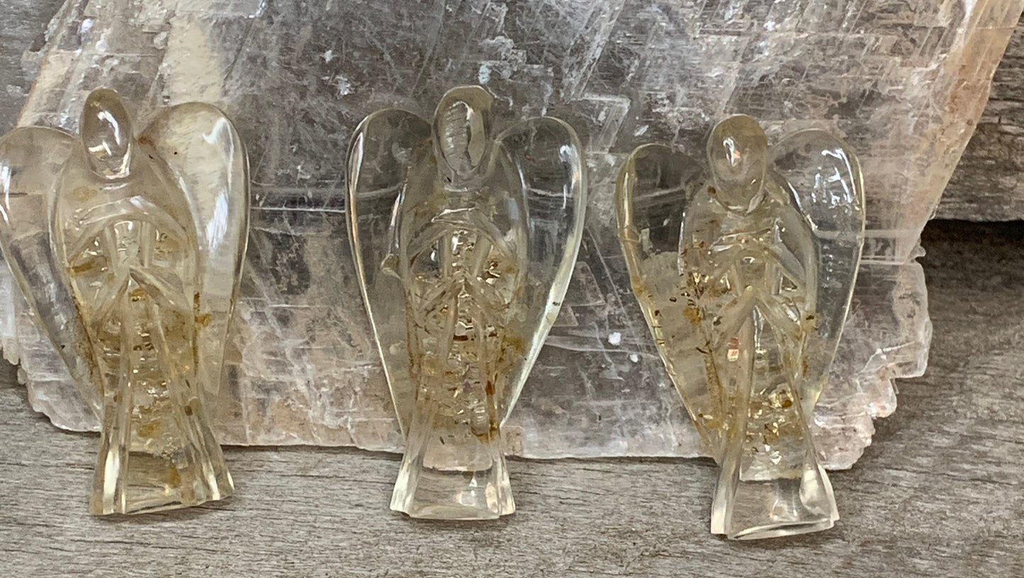 Citrine Organite Angel Figurine (Crystals Imbedded in Resin) 0108