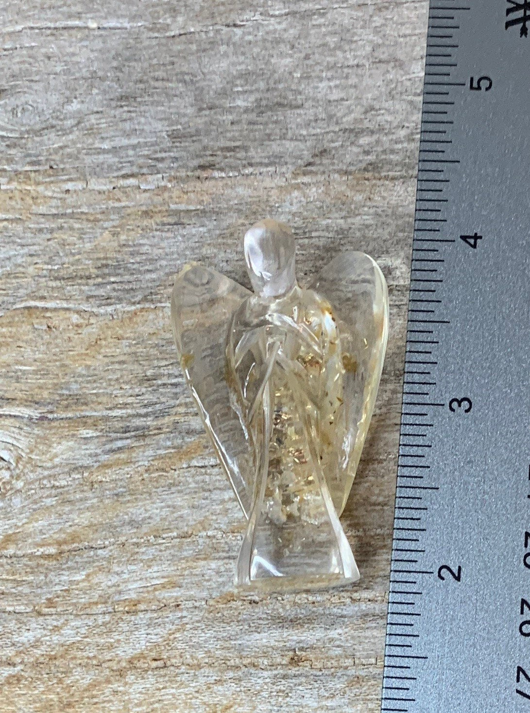 Citrine Organite Angel Figurine (Crystals Imbedded in Resin) 0108