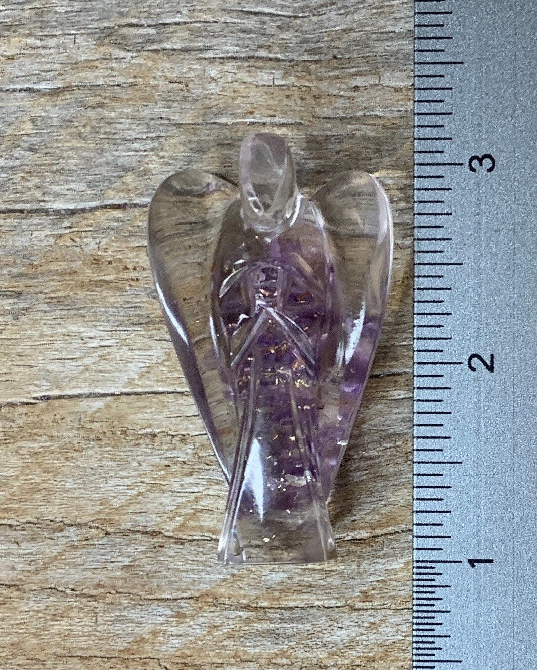 Amethyst Organite Angel Figurine 0214 (Crystals Imbedded in Resin)