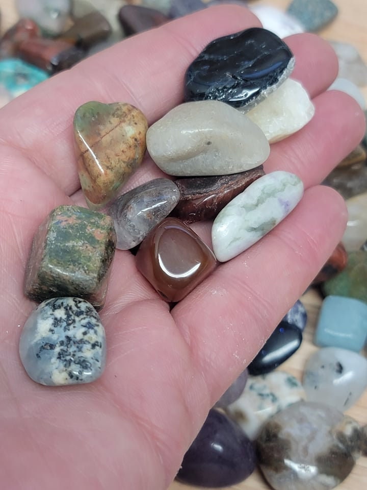 Surprise Stone from Assorted Mix of Polished Stones, One Stone (Approx 1/2" - 1" long) Wire Wrapping or Crystal Grid Supply BIN-1460