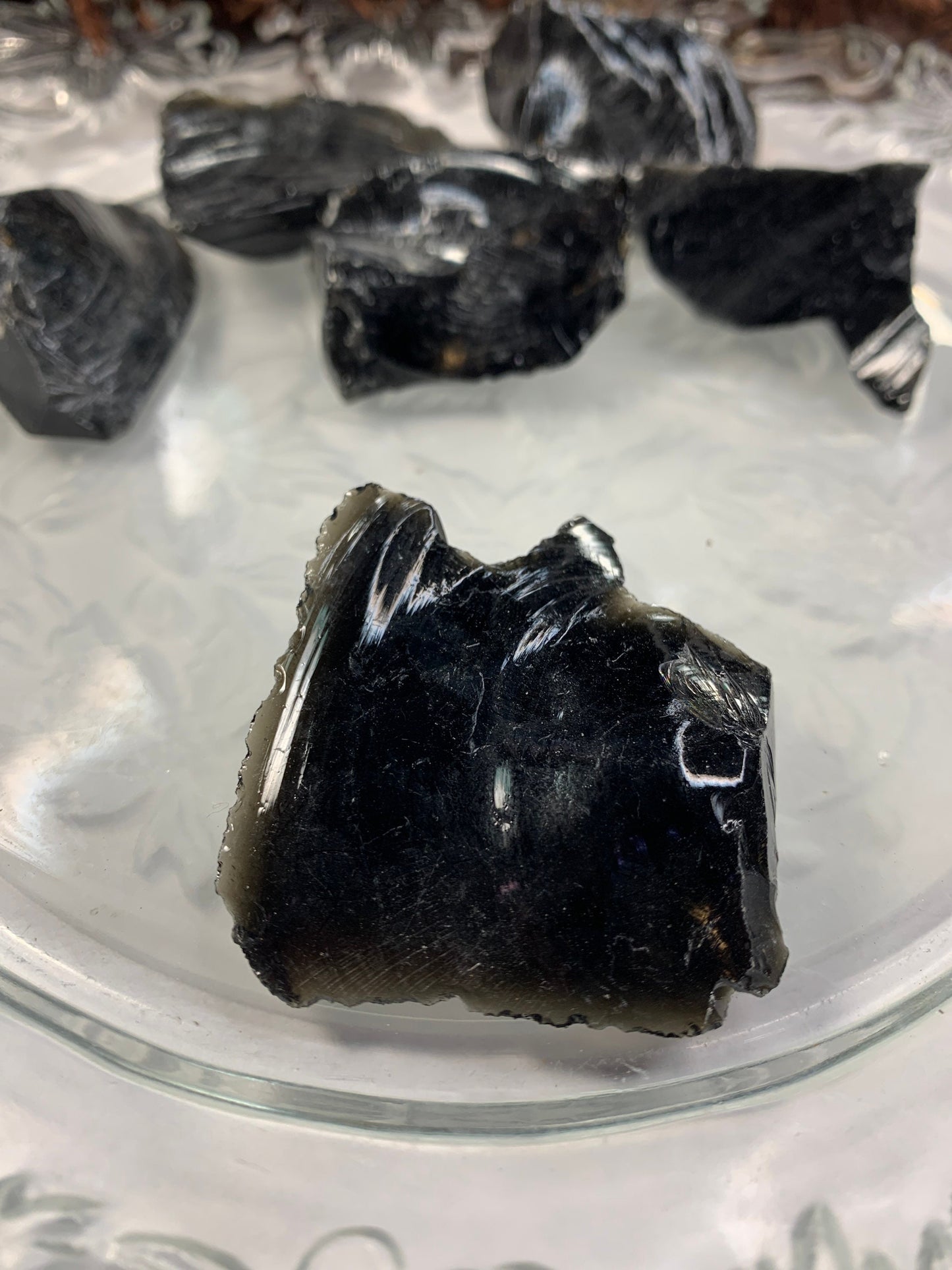 Obsidian Raw Stone, (Approx. 1" - 1 1/2" long) Found in Utah, Natural Volcanic Glass 0497