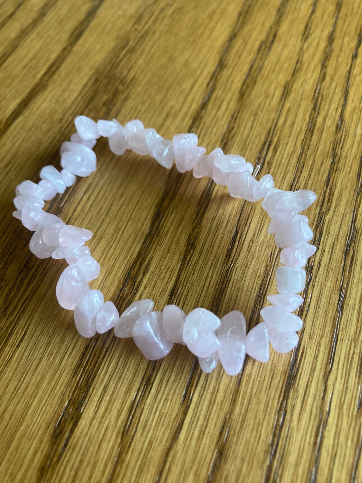 Rose Quartz Chip Bracelet. 1066