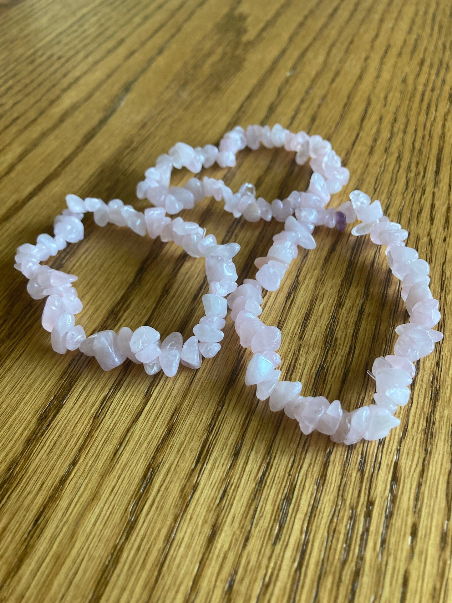 Rose Quartz Chip Bracelet. 1066